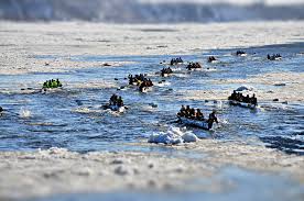 Quebec Winter Carnival 2014 - Ice Canoe Race